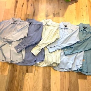Lot of 5 Pronto Uomo Non Iron Dress Shirts- Size 17 1/2 34/35